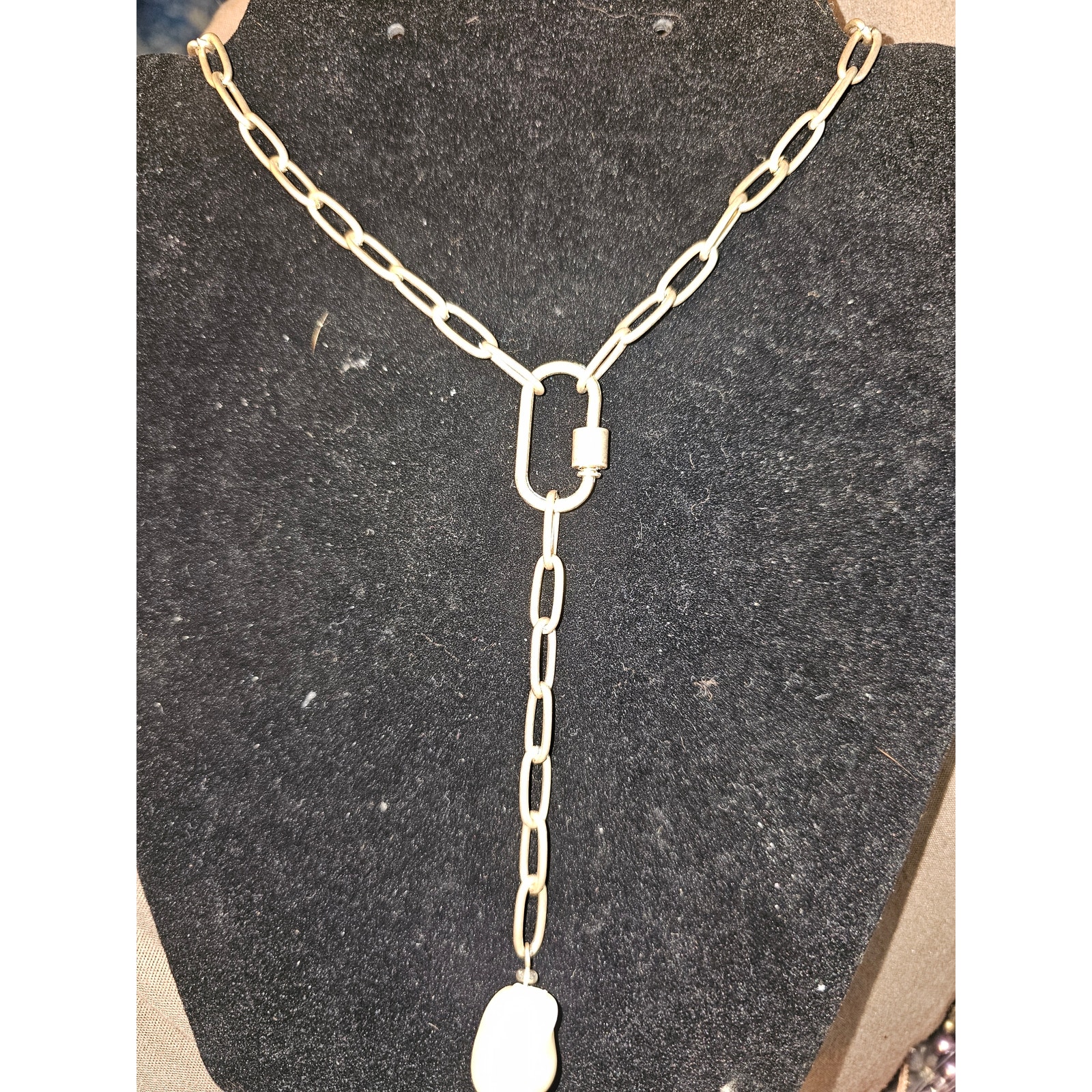Canvas Gold Tone Pendant Style Chain Necklace